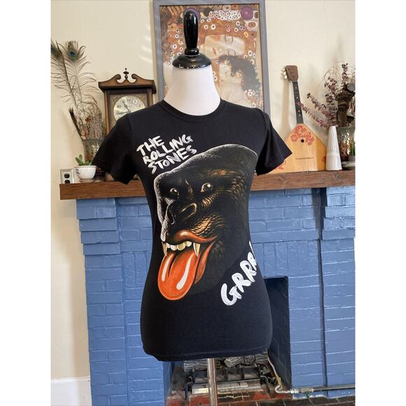 Rolling Stones Tops - The Rolling Stones Fifty Years 50th Small Medium Black Cap Sleeve T-Shirt Women
